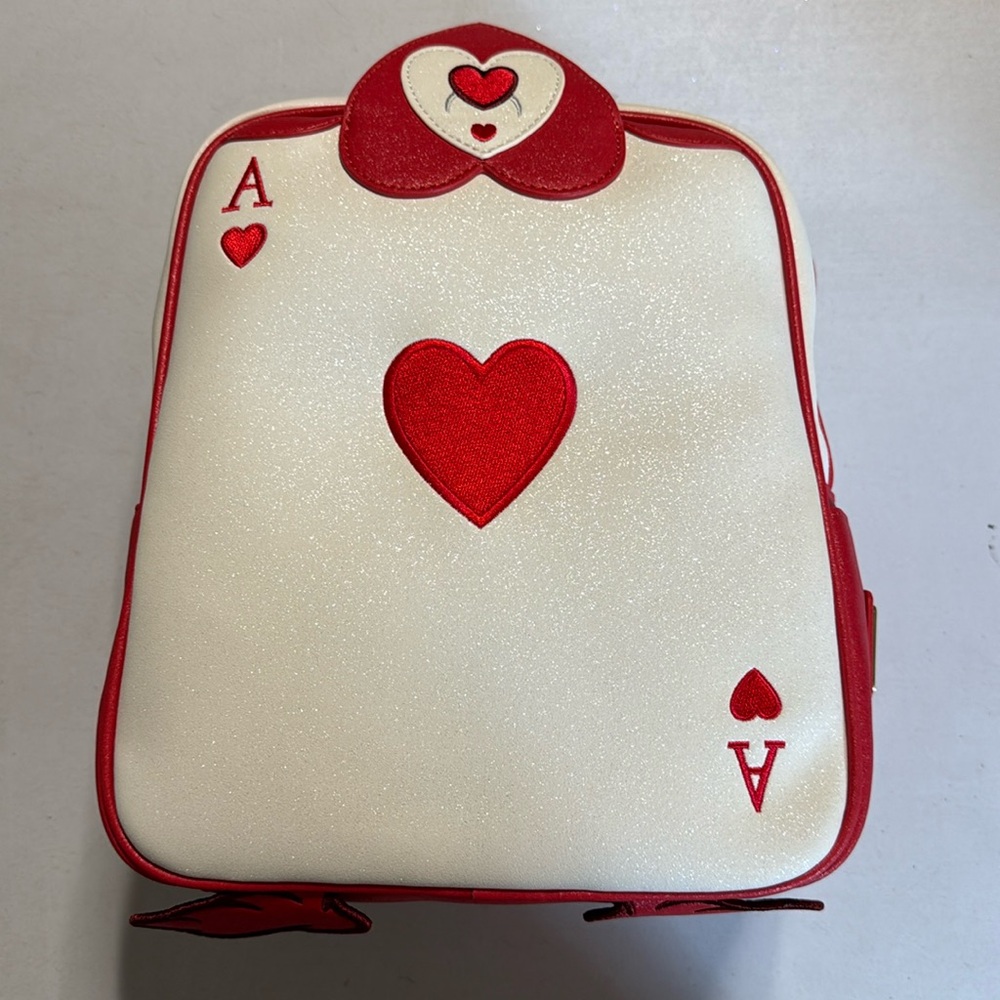 NEW Loungefly Disney Alice In Wonderland Red Ace Of Hearts Cosplay Backpack